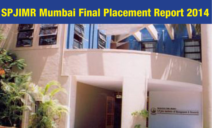 SPJIMR Mumbai Final Placement Report 2014: 228 students recruited by 101 companies