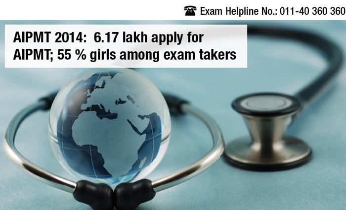 AIPMT 2014: 6.17 lakh apply for AIPMT; 55 % girls among exam takers