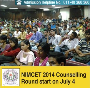 NIMCET 2014 Counselling Round 2 begins on July 4