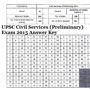 Upsc Civil Services Prelims Exam 2015 Answer Key A B C D