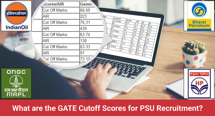 What are the GATE cutoff scores for PSU Recruitment?