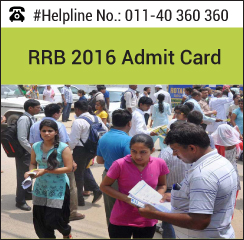 RRB NTPC 2016 Admit Card