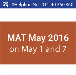 MAT May 2016 on May 1 and 7; Application ends on April 19