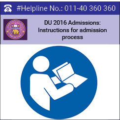 DU 2016 Admissions: Instructions for admission process