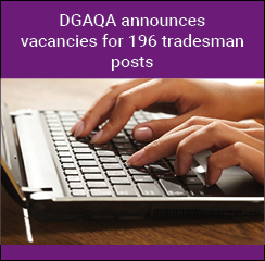 DGAQA announces vacancies for 196 tradesman posts