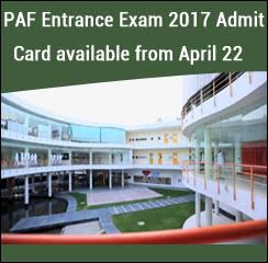 PAF Entrance Exam 2017 Admit Card available from April 22
