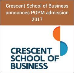 Crescent School of Business announces PGPM admission 2017