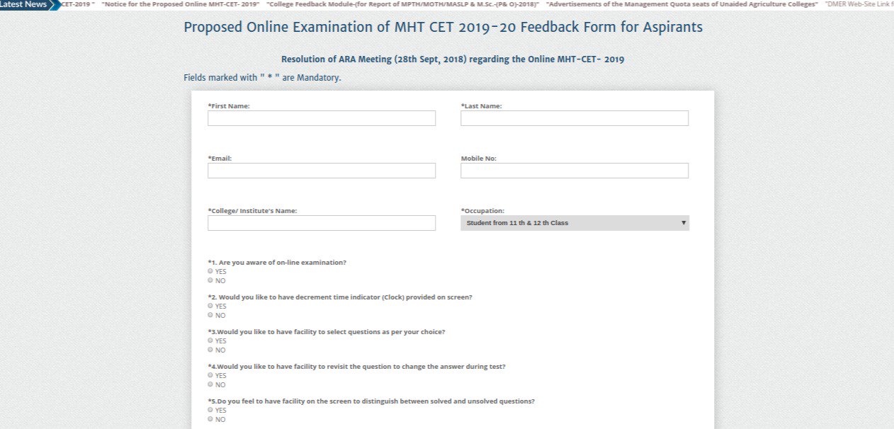 MHT CET News