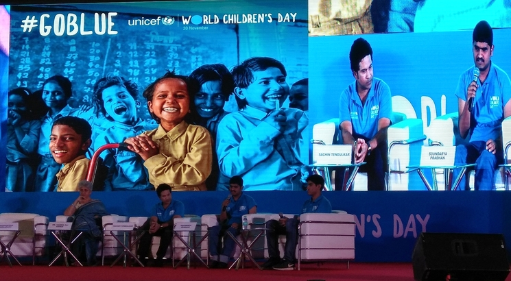 A blue match to remind India of child rights on World Children Day