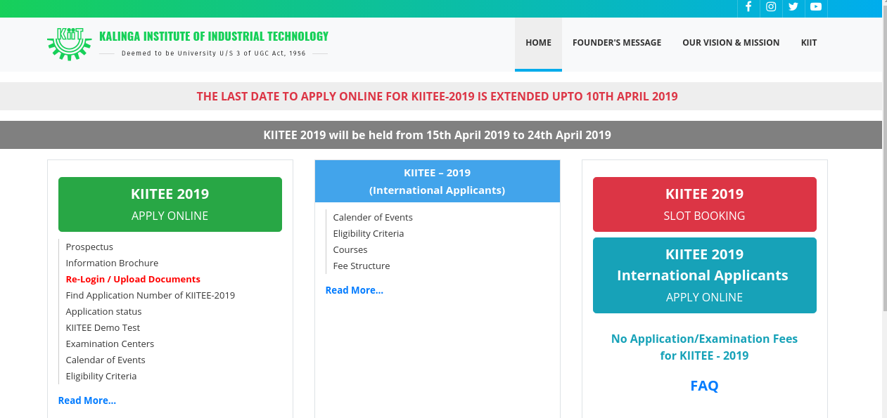 KIITEE 2019 online application deadline extended until April 10