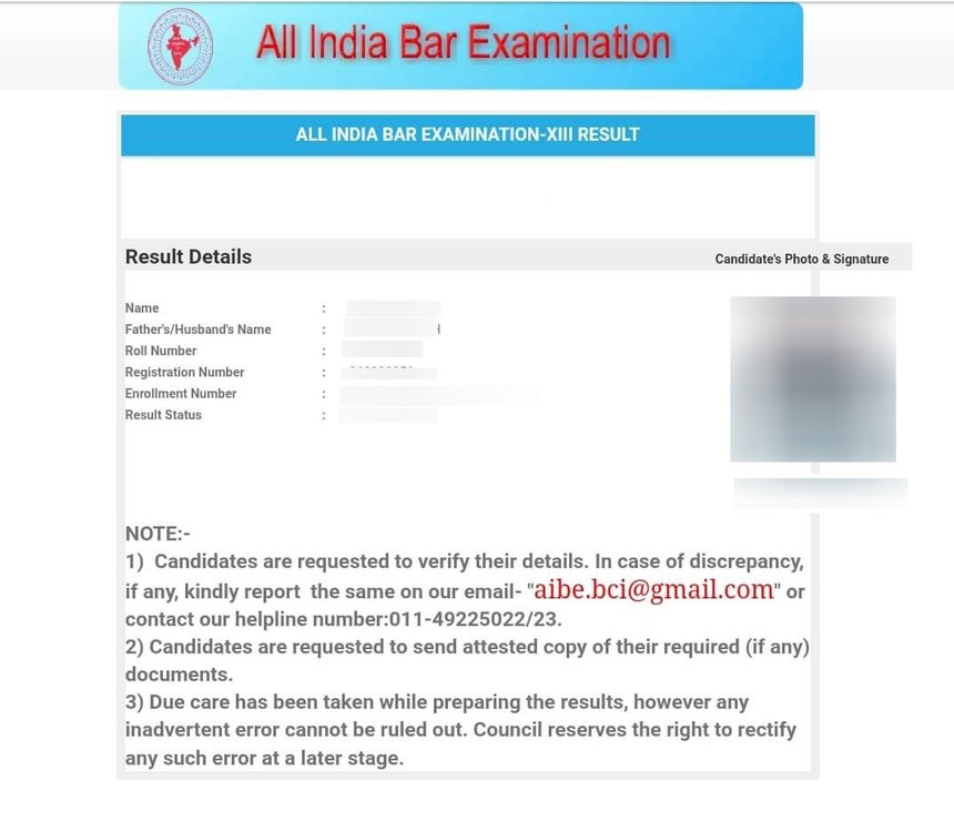 aibe 9 dec 2012 admit card