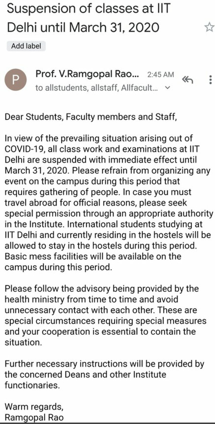 iit-delhi-coronavirus-exams-classes