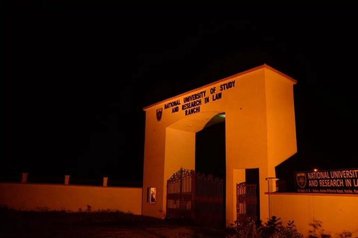 National University of Study and Research in Law, Ranchi Main gate at Night National University of Study and Research in Law Ranchi