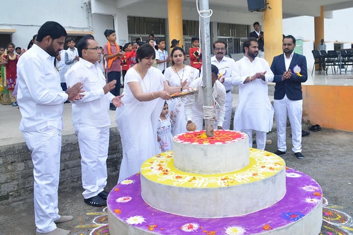 Adv Lalita Patil International School-Flag Hoisting