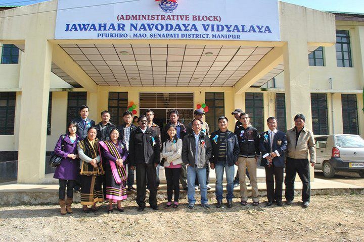 Jawahar Navodaya Vidyalaya-Campus-View Front With Staff
