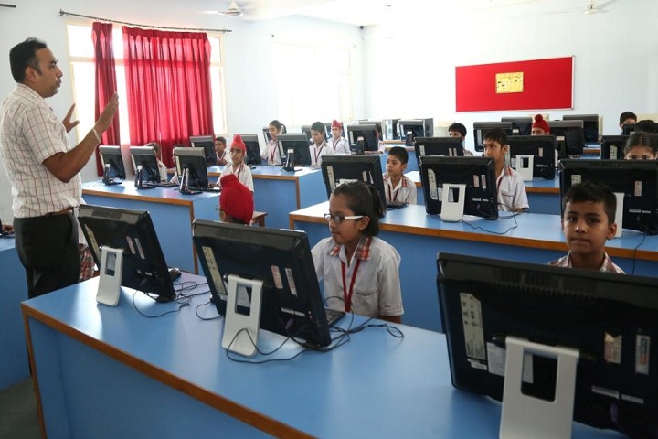 Bhupendra International Public School-IT-Lab with teacher