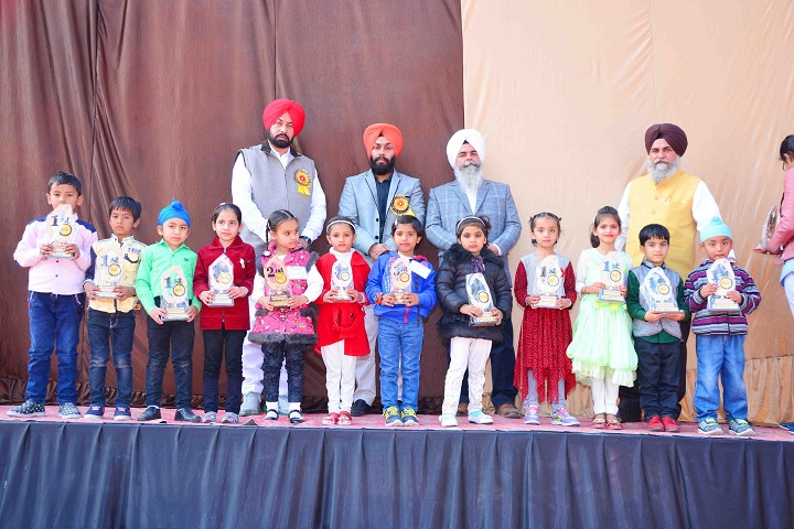 Mata Sahib Kaur Public School-Kids with Trophies