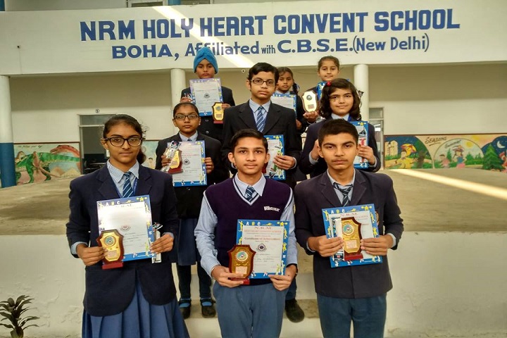 NRM Holy Heart Convent School-Students with Trophies