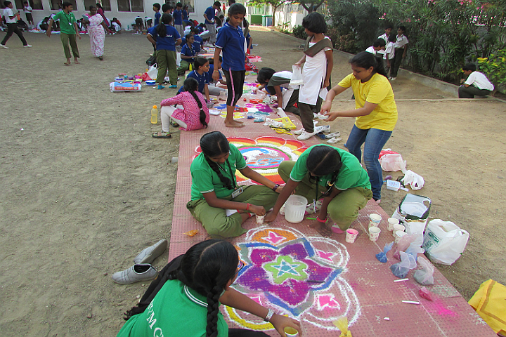 B V M Global Bollineni Hill Side-Rangoli Celebrations