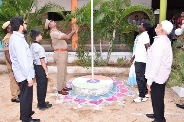 Wisdom Park International School-Flag Hoisting