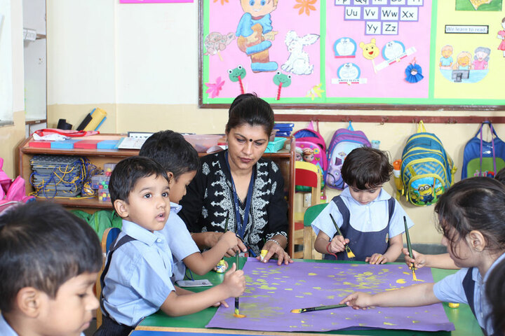 Amity International School - Little Kids paint Classes