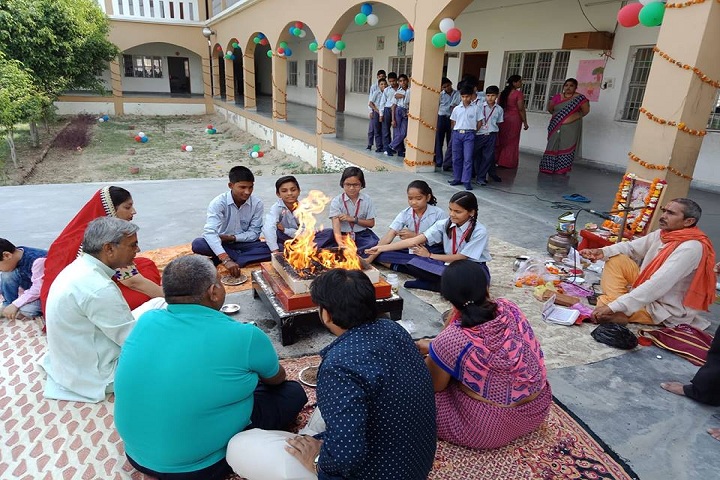 Harish Raghav Public School-Campus-View iside with performing puja