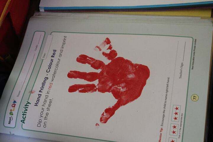 New Rainbow Public School-Hand printing activity
