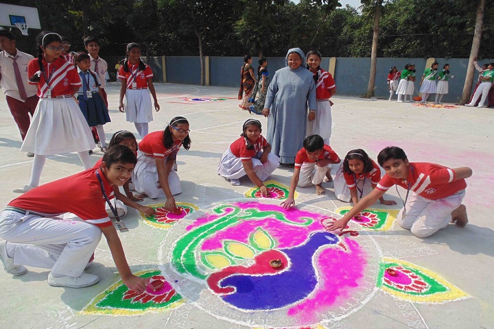 Holy Family School-Events rangoli