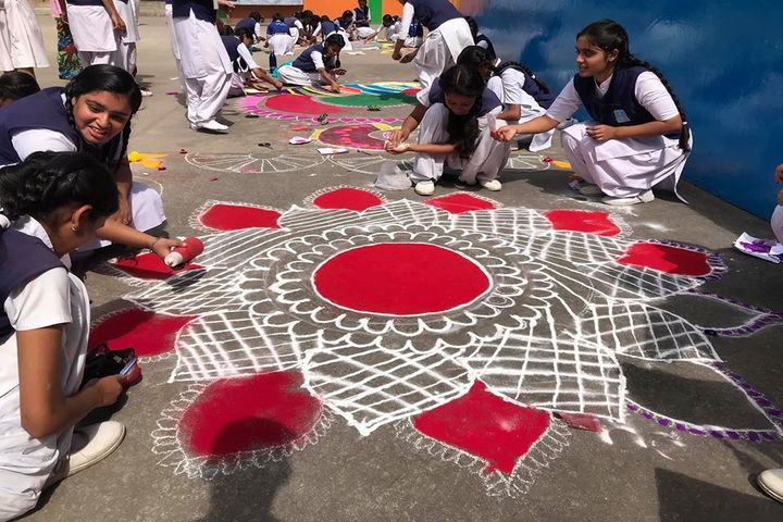 Holy Cross Ashram School-Rangoli COmpetetion