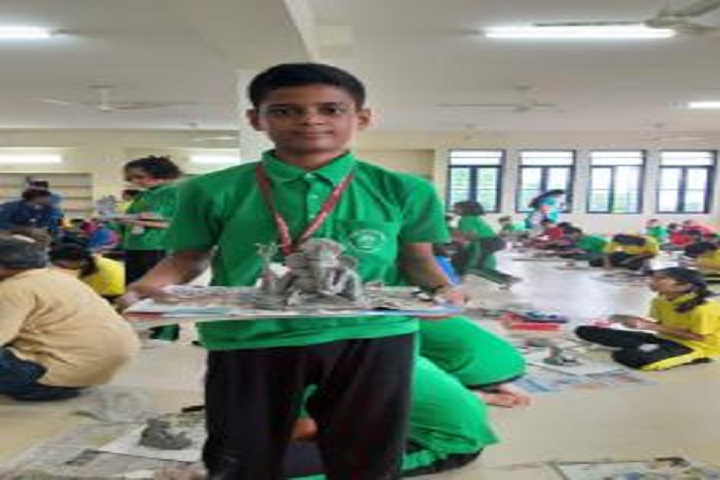 Vidya Pratishthans Nanded City Public School-Making ganesh