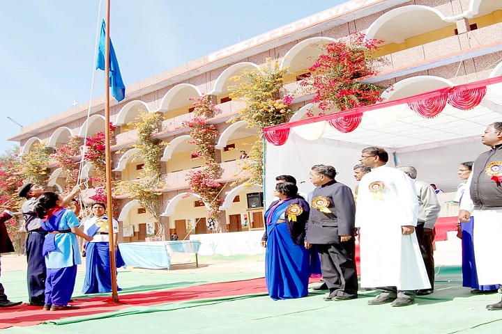 St Joseph Vaz Vidyaniketan-Flag Hoisting