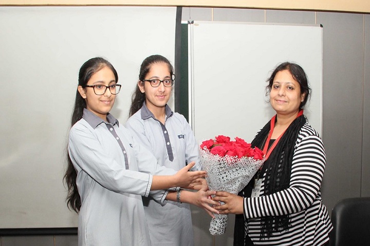 Rukmani Devi Public School-Welcoming a Guest