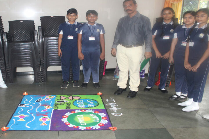 Shree Swaminarayan International Gunatit Vidyadham-Rangoli Competition