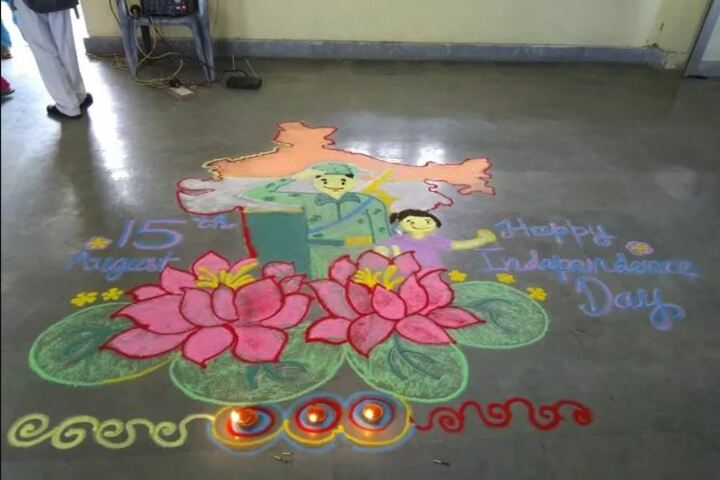 S B Model School-Rangoli Competition