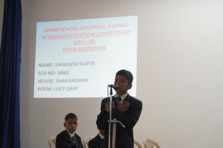 Sainik School-Elocution Competition