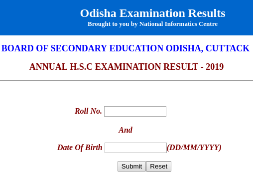 BSE_Odisha_10th_result_window