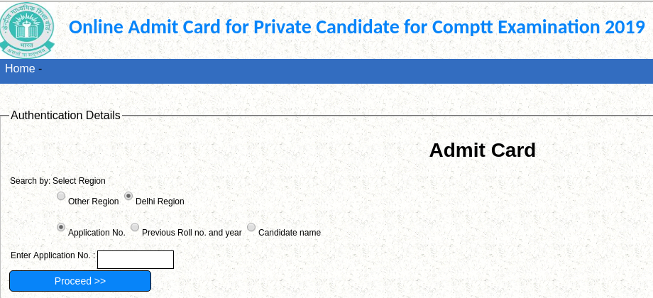 CBSE-Admit-card-login-window