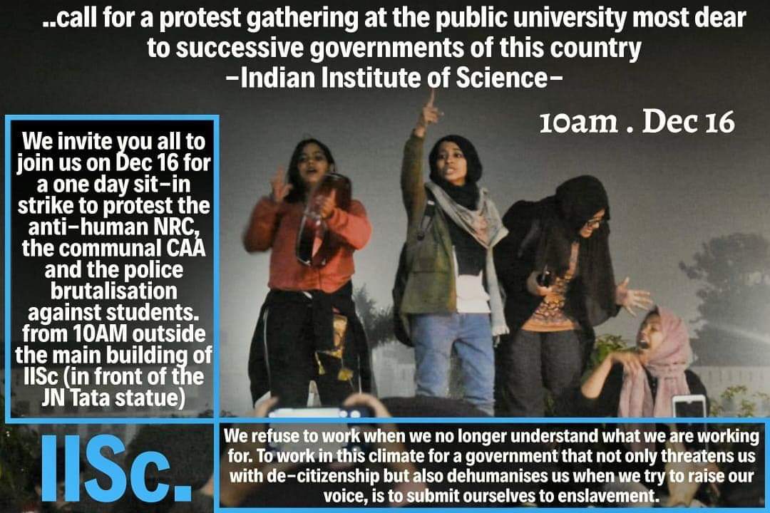 IISc-CAA-protest-students-bangalore-twitter