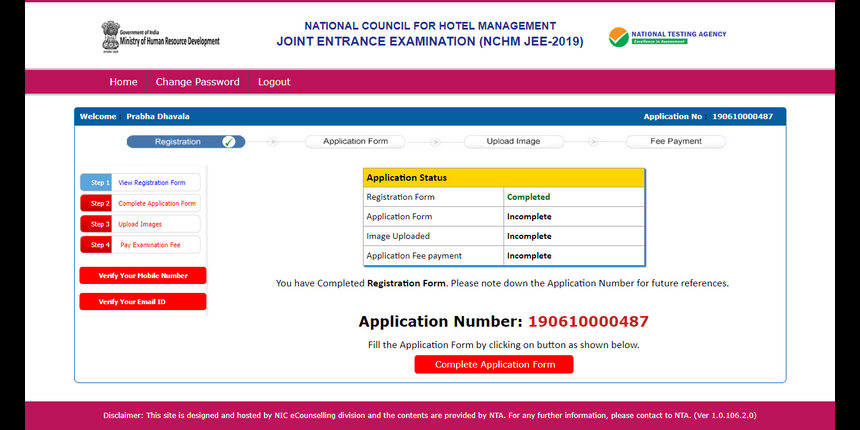Application Form Of Nso Birth Certificate, Candidates Get To See The Application Number And Now They Have To Click On The Complete Application Form Tab, Application Form Of Nso Birth Certificate