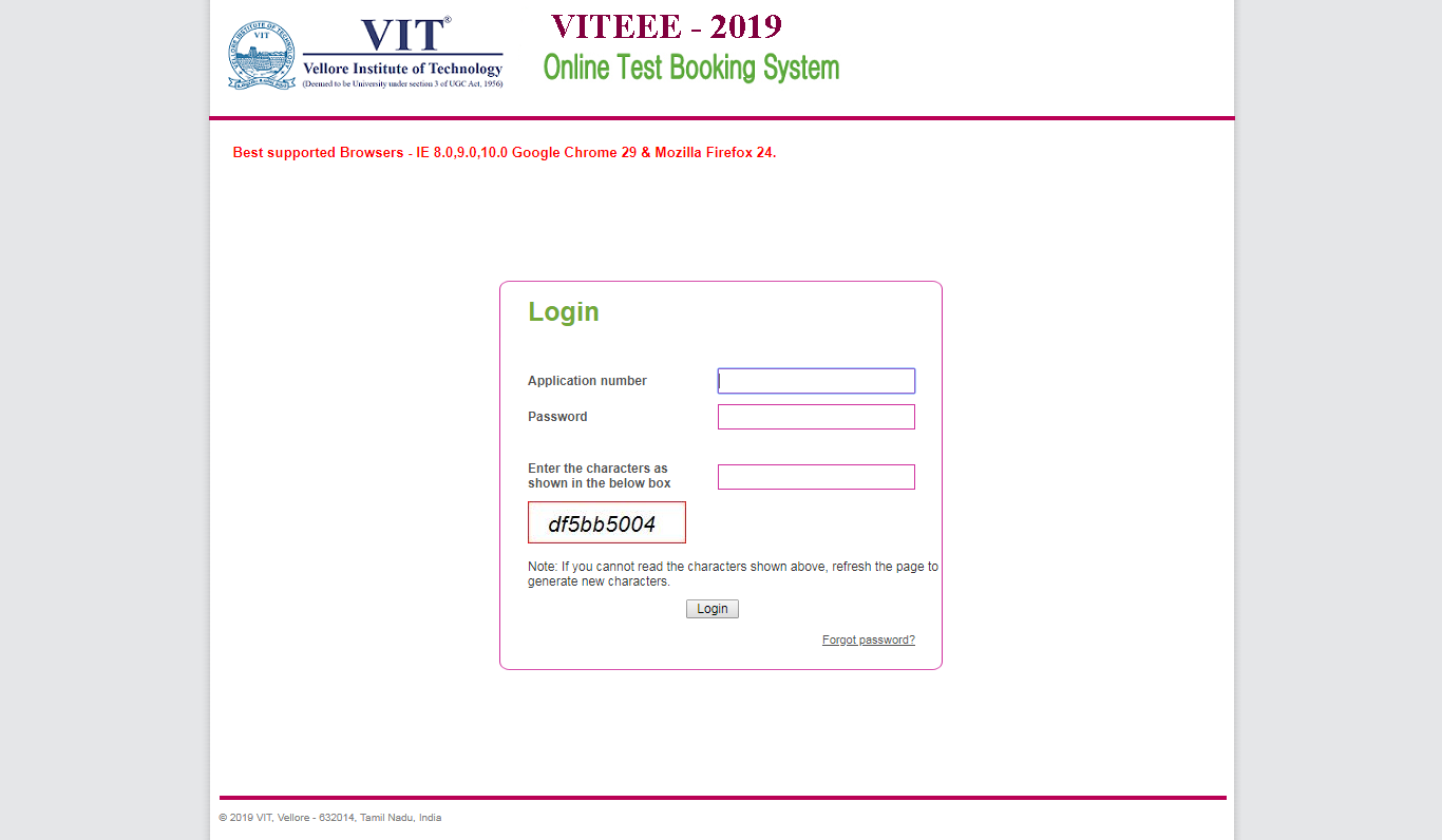VITEEE Slot Booking 2019 via OTBS (Started) Book VIT Slot and Date